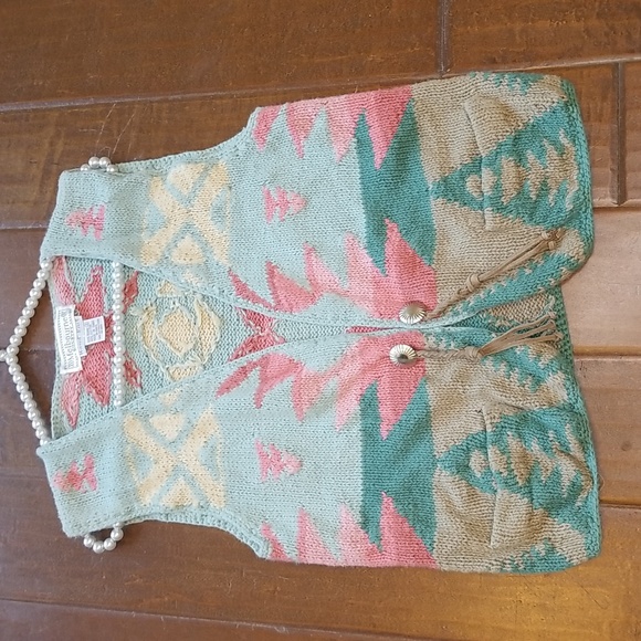 Melbourne  Country Sweaters - Melbourne Country Vintage Hand Knit Sweater Vest Size Small